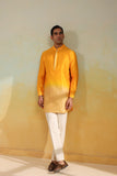 Yellow Ombre Silk Kurta