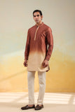 Brown Ombre Silk Kurta
