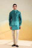 Teal Blue Ombre Bandi kurta Set