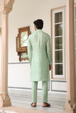 Gulzar Mint Green Criss Cross Embroidered Placket Kurta Set