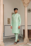 Gulzar Mint Green Criss Cross Embroidered Placket Kurta Set