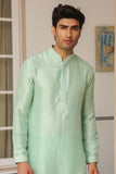 Gulzar Mint Green Criss Cross Embroidered Placket Kurta Set