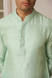 Gulzar Mint Green Criss Cross Embroidered Placket Kurta Set