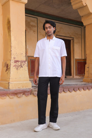 White Cuban Collar Shirt