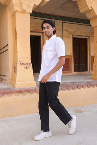 White Cuban Collar Shirt