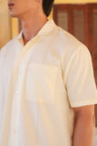 Cream Cuban Collar Shirt