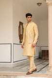 Gulzar Beige Floral Embroidered Bandi Kurta Set