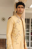 Gulzar Beige Jaal Embroidered Bandi Kurta Set