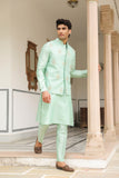 Gulzar Mint Green Geometric Threadwork Bandi Kurta Set