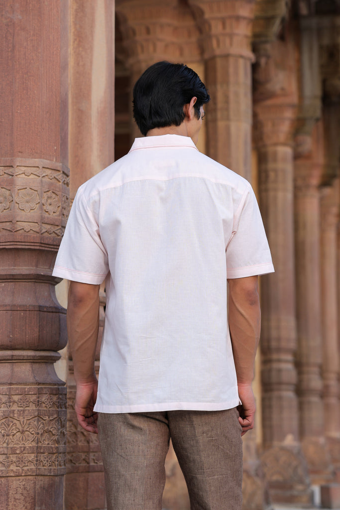 Pink Cuban Collar Shirt