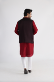 AHMAR BROWN NEHRU AND MAROON KURTA SET