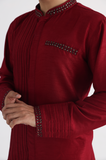 AHMAR BROWN NEHRU AND MAROON KURTA SET