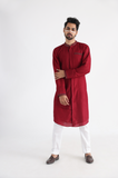 AHMAR BROWN NEHRU AND MAROON KURTA SET