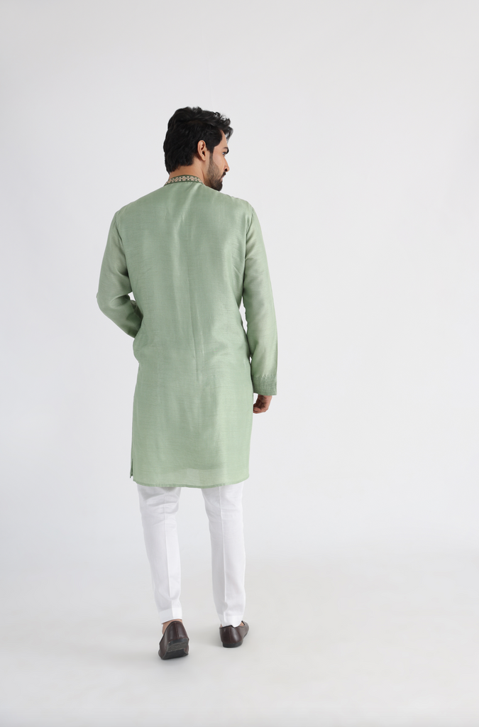 GREEN PINTUCK KURTA