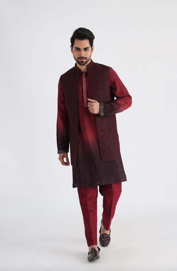 QAHWA NEHRU AND KURTA SET