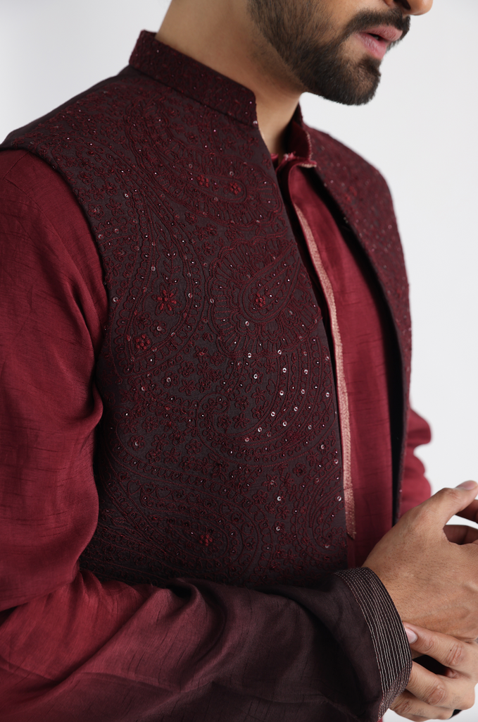 QAHWA NEHRU AND KURTA SET