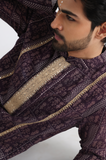 BROWN PRINTED KURTA SET