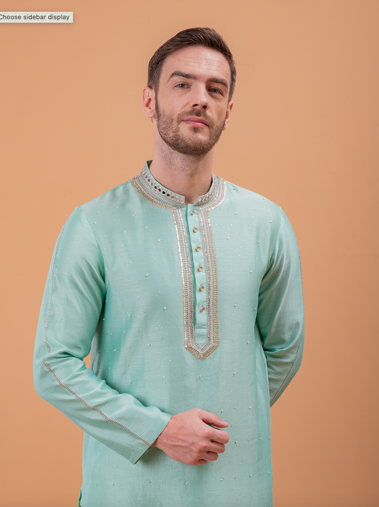 GOLD TURQUOISE KURTA