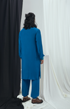 JADE BLUE KURTA WITH PANTS AND CUFF DETAILING