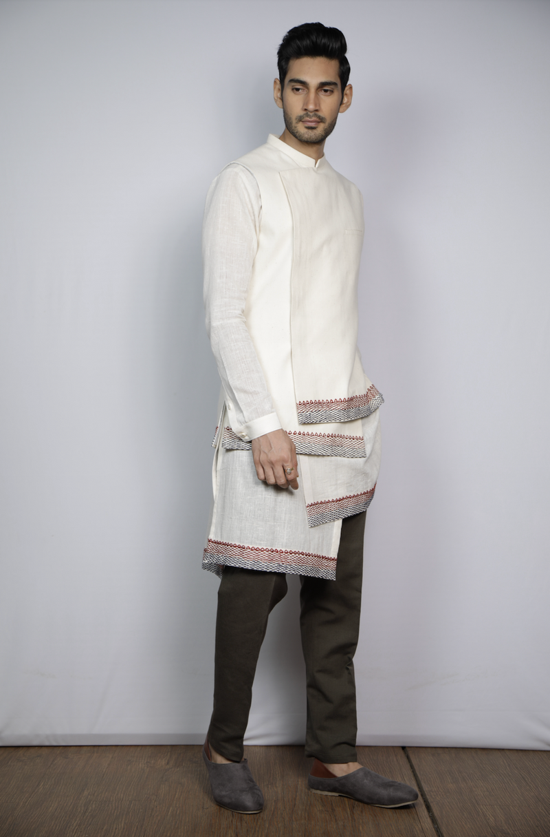 OFF WHITE ASYMMETRICAL BANDI SET