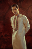 OFFWHITE APPLIQUE KURTA SET