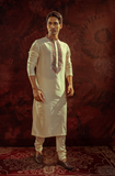 OFFWHITE APPLIQUE KURTA SET
