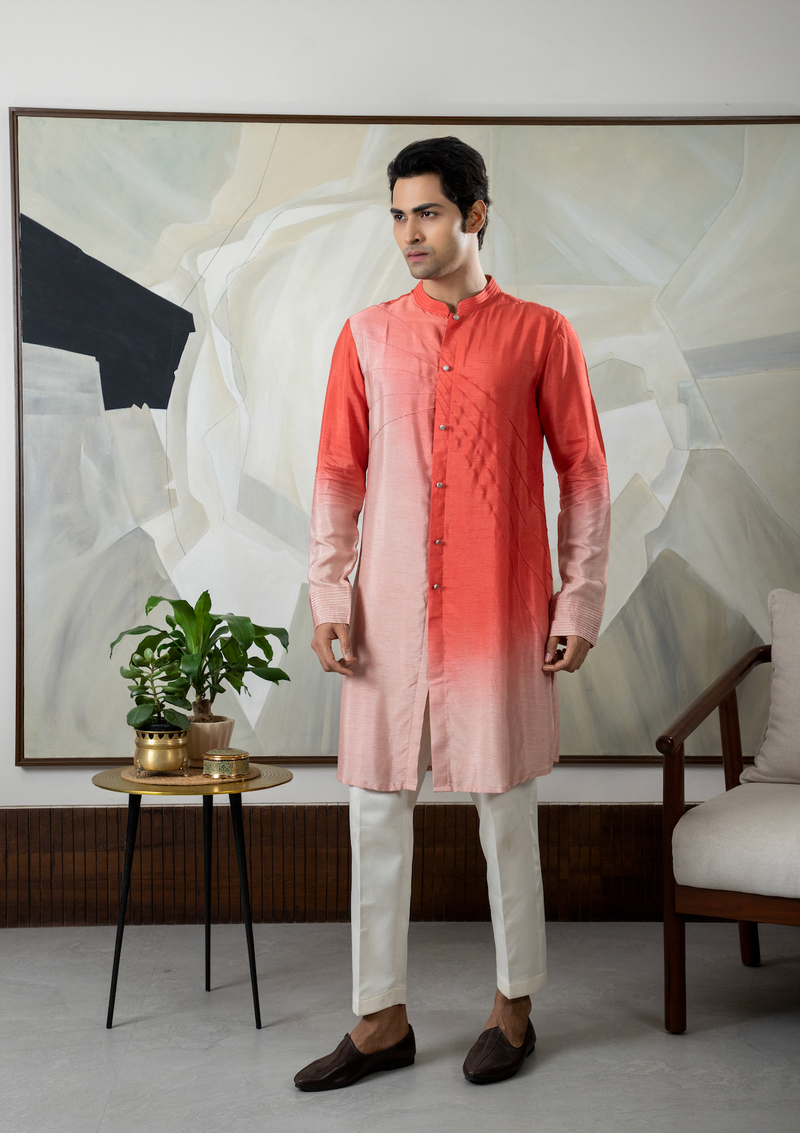 CORAL OMBRE KURTA SET