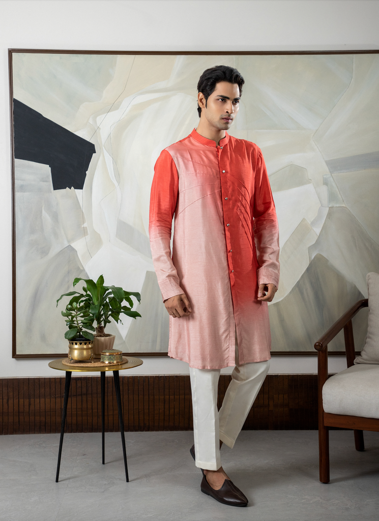 CORAL OMBRE KURTA SET