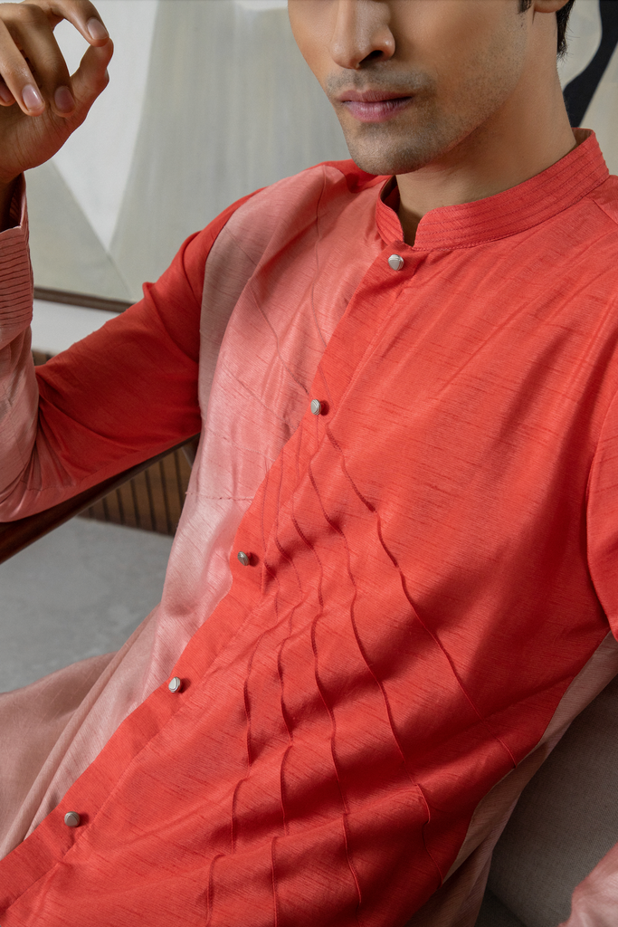 CORAL OMBRE KURTA SET