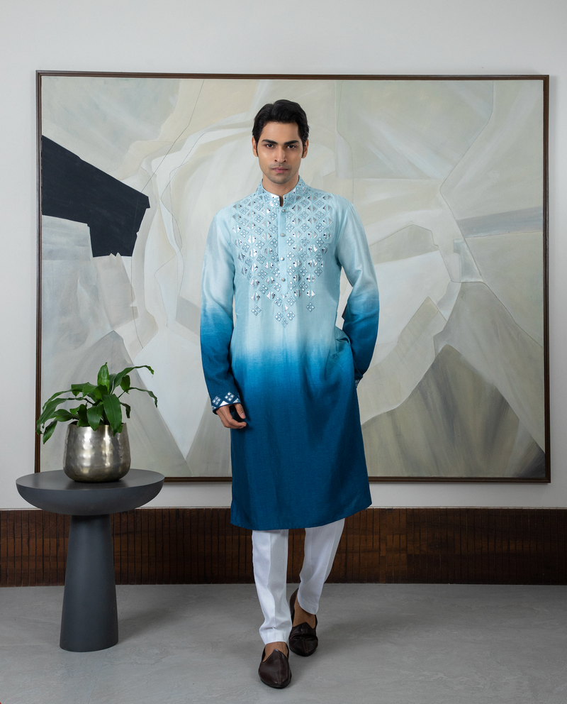 OMBRE BLUE REXIN KURTA SET