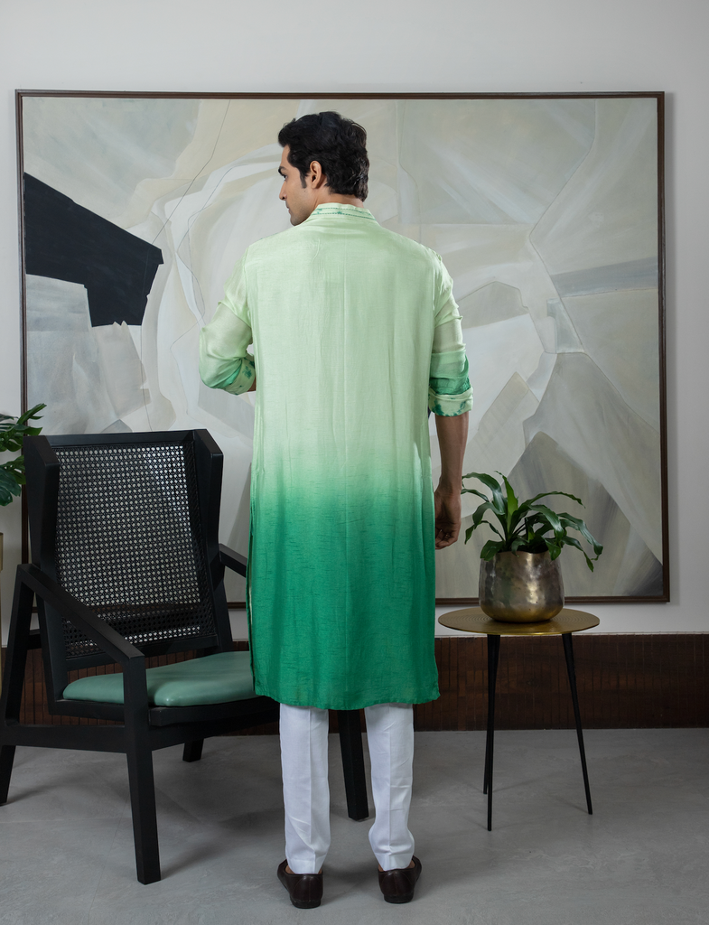 TIE DYE GREEN KURTA SET