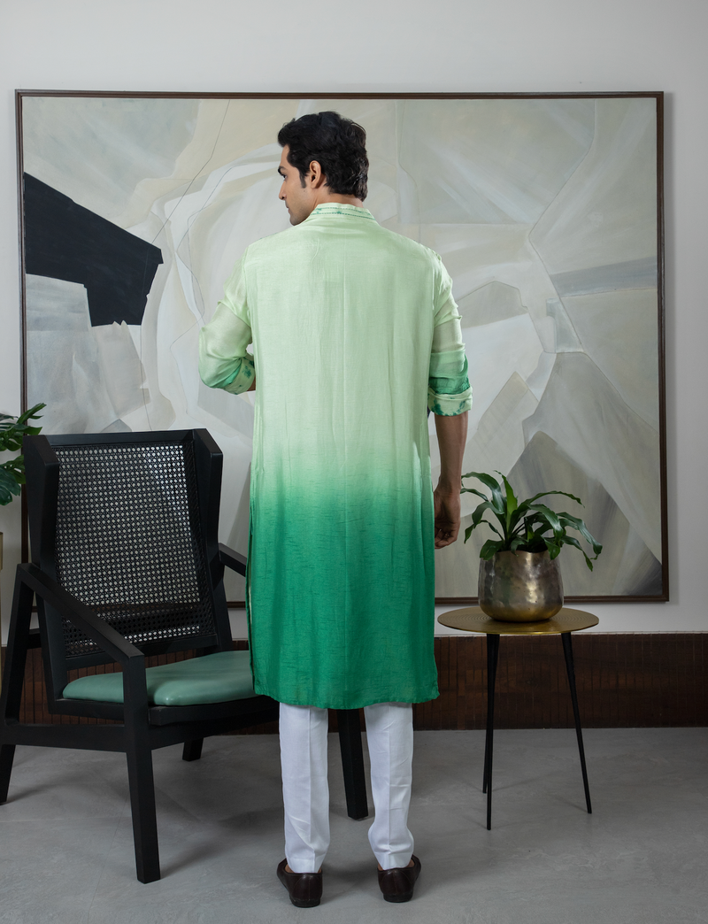 TIE DYE GREEN KURTA SET