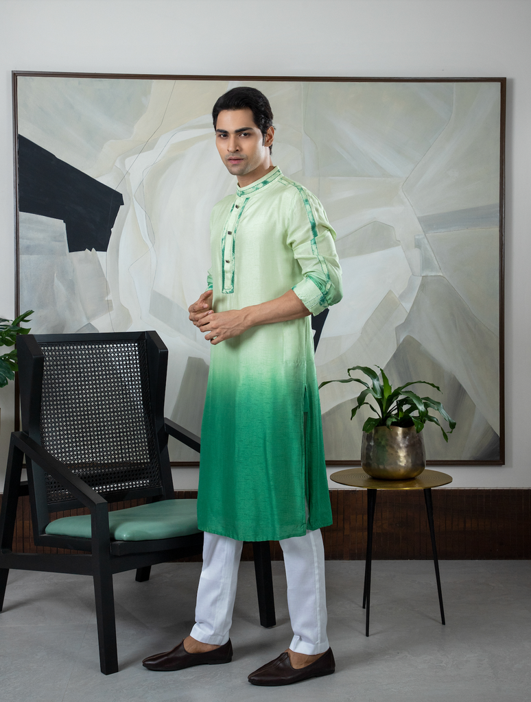 TIE DYE GREEN KURTA SET