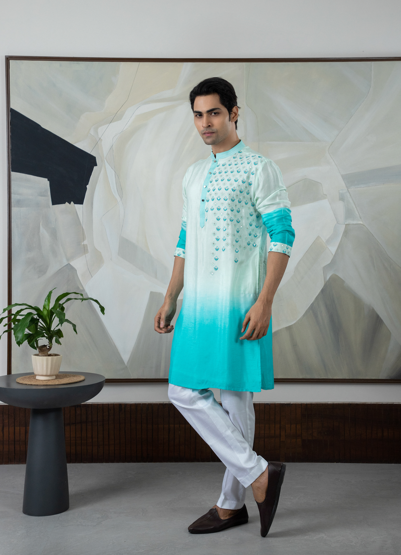 TURQUOISE KURTA SET
