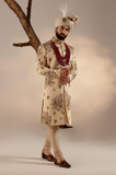 FROSTED ALMOND SHERWANI SET