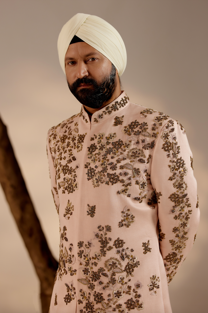 SHELL-PINK SHERWANI