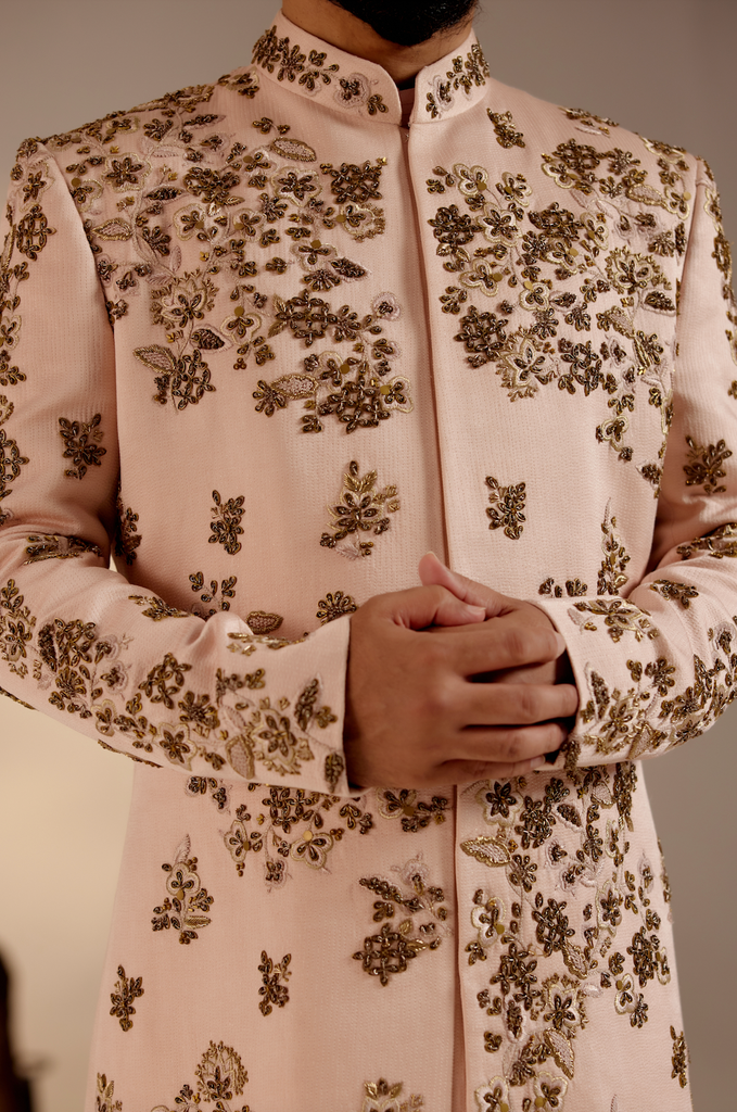 SHELL-PINK SHERWANI