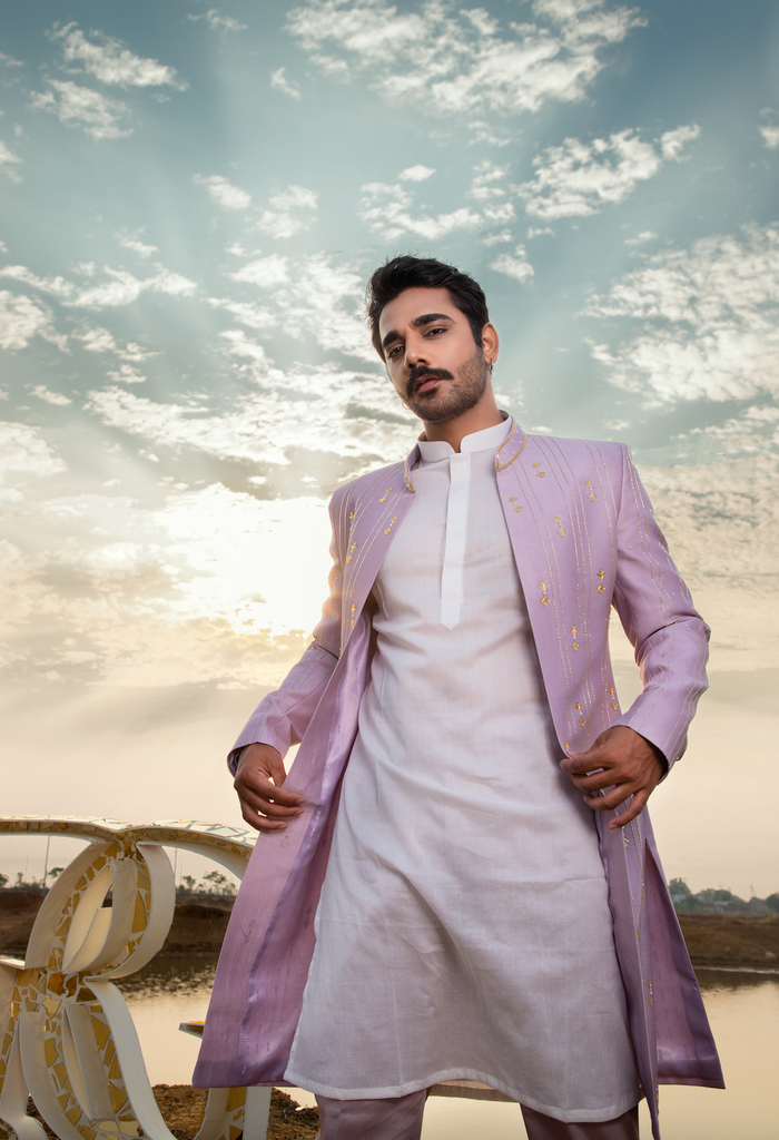 LUSH LAVENDER SHERWANI SET