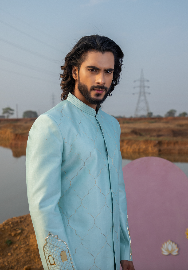 CLOUDY CASTLE SHERWANI SET