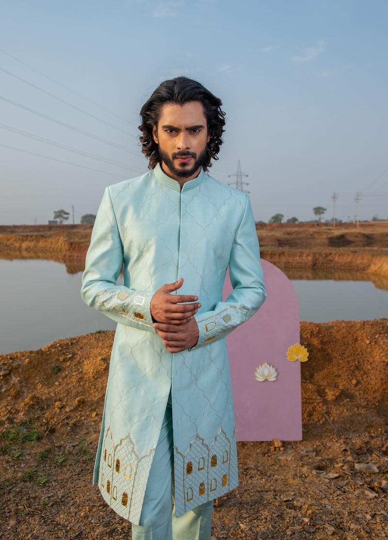 CLOUDY CASTLE SHERWANI SET
