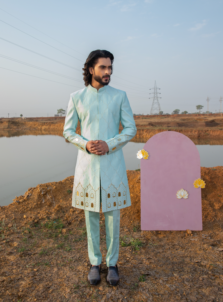CLOUDY CASTLE SHERWANI SET