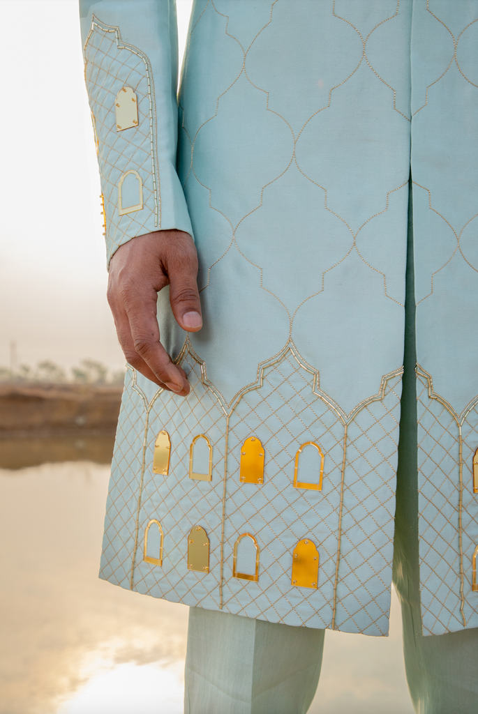 CLOUDY CASTLE SHERWANI SET