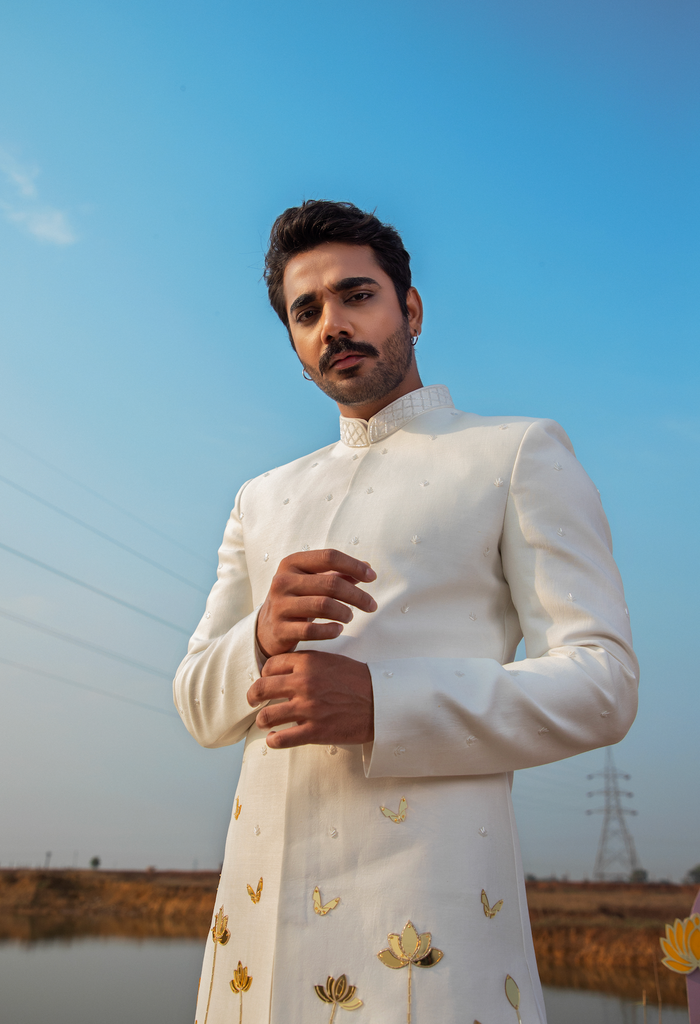 IVORY BLOOM SHERWANI SET