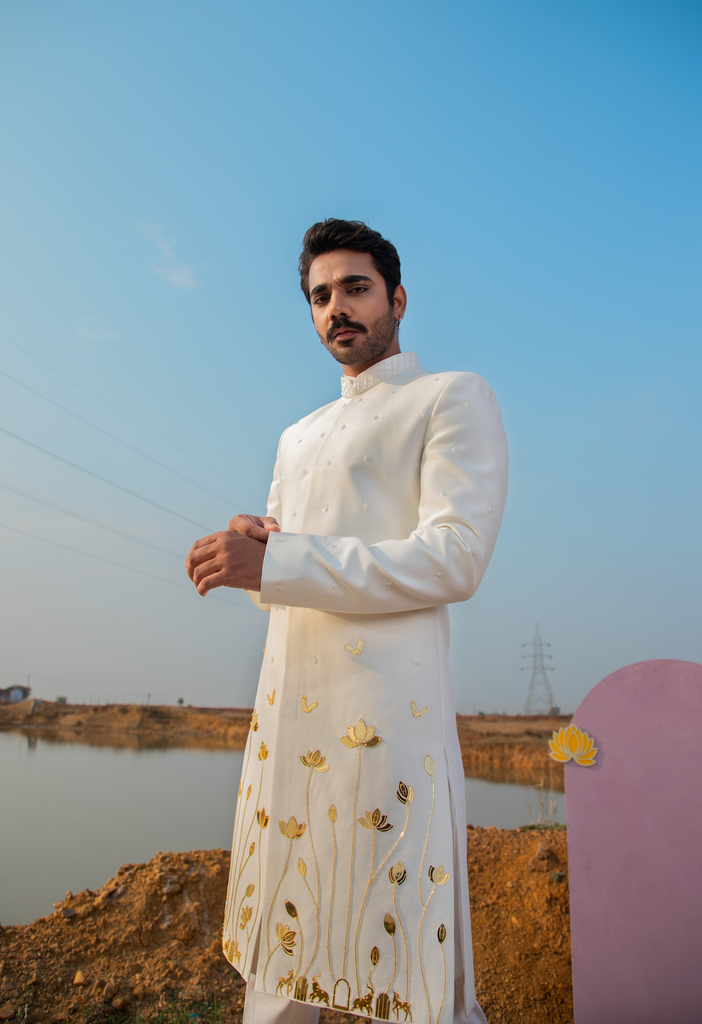 IVORY BLOOM SHERWANI SET