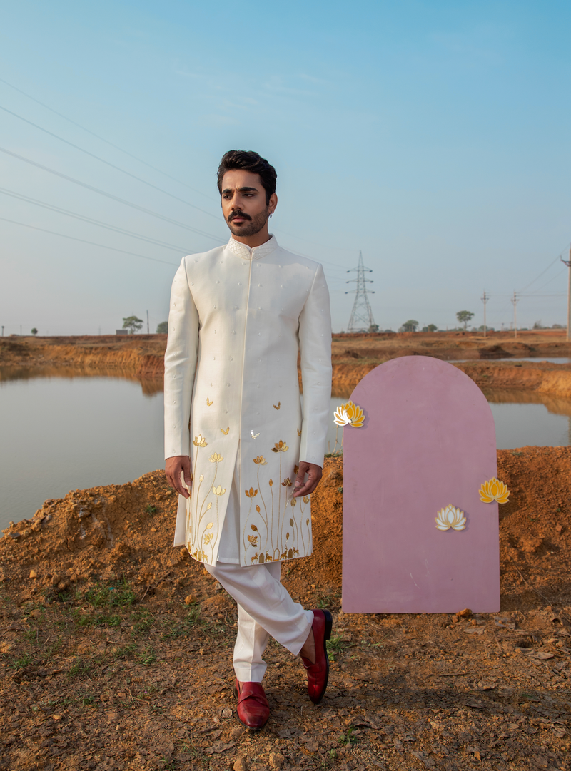 IVORY BLOOM SHERWANI SET