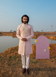 SUMMER PINK SHERWANI SET