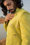 GREEN LOTUS EMBROIDERED SHERWANI SET