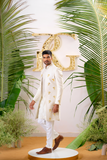 DUSTY IVORY REINDEER SHERWANI SET