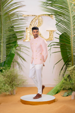 SOFT PINK LOTUS EMBROIDERED JODHPURI SET