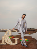 ASH LOTUS EMBROIDERED JODHPURI SET